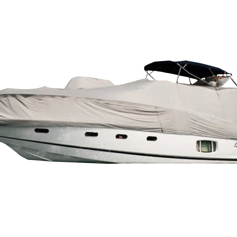 Gri ve beyaz UV'ye dayanıklı Oxford kumaştan tekne örtüsü